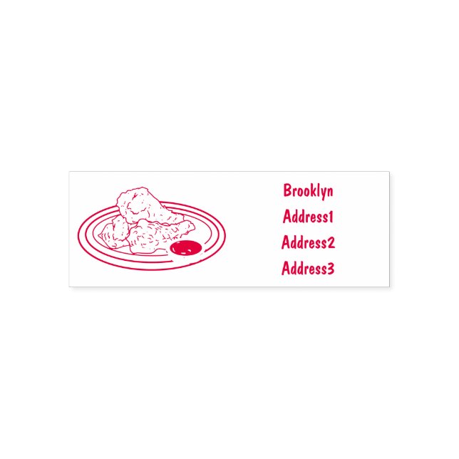 Fried chicken cartoon illustration self-inking stamp (Design)