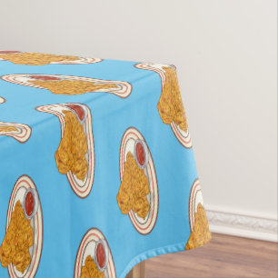 Fried chicken cartoon illustration tablecloth