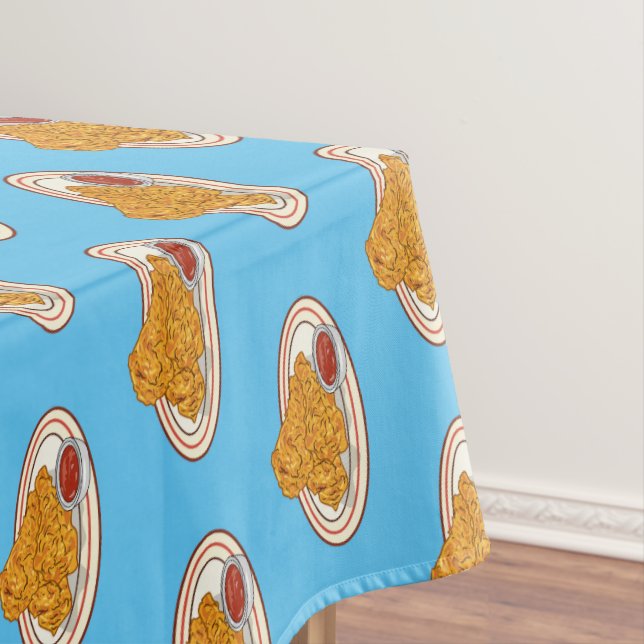 Fried chicken cartoon illustration tablecloth (In Situ)