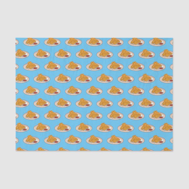Fried chicken cartoon illustration tissue paper (Front)