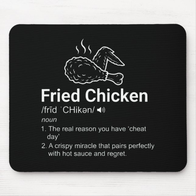 Fried Chicken Definition Funny Dictionary Noun Foo Mouse Mat (Front)
