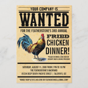 Fried Chicken Dinner Party Invitations
