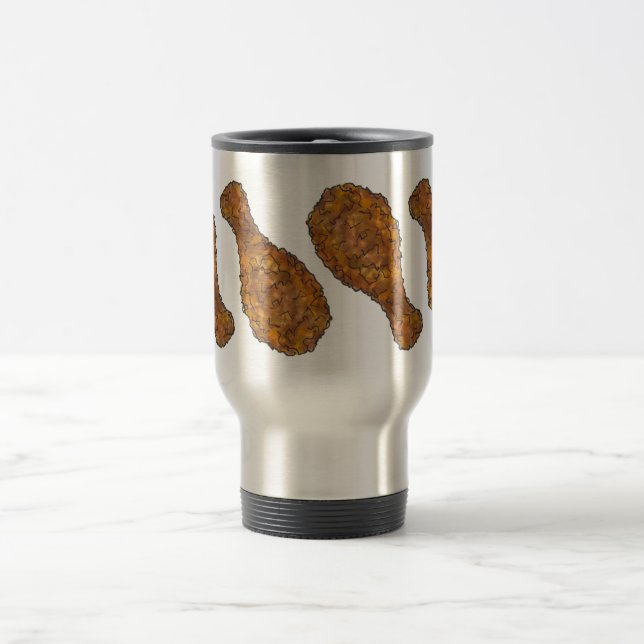 Fried Chicken Drumstick Leg Soul Food Foodie Meat Travel Mug (Center)