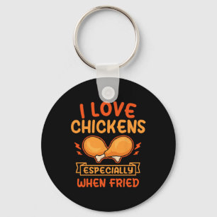 Fried Chicken Food Lover Kitchen Restaurant Chef D Key Ring