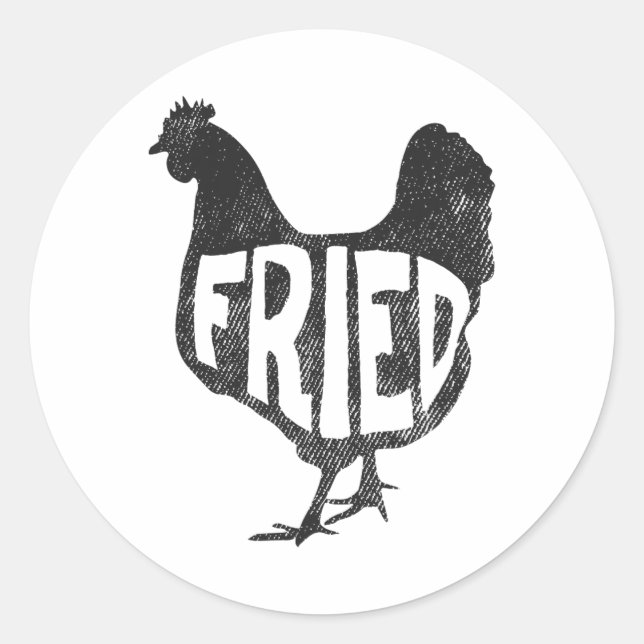 Fried Chicken Funny Graphic  Classic Round Sticker (Front)
