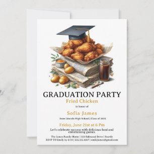 Fried Chicken Graduation Party Celebration Invitation
