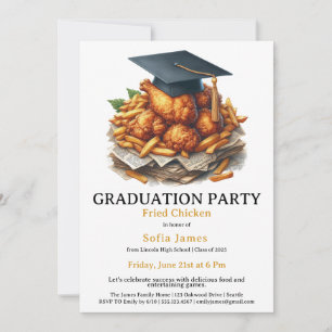 Fried Chicken Graduation Party Celebration Invitation