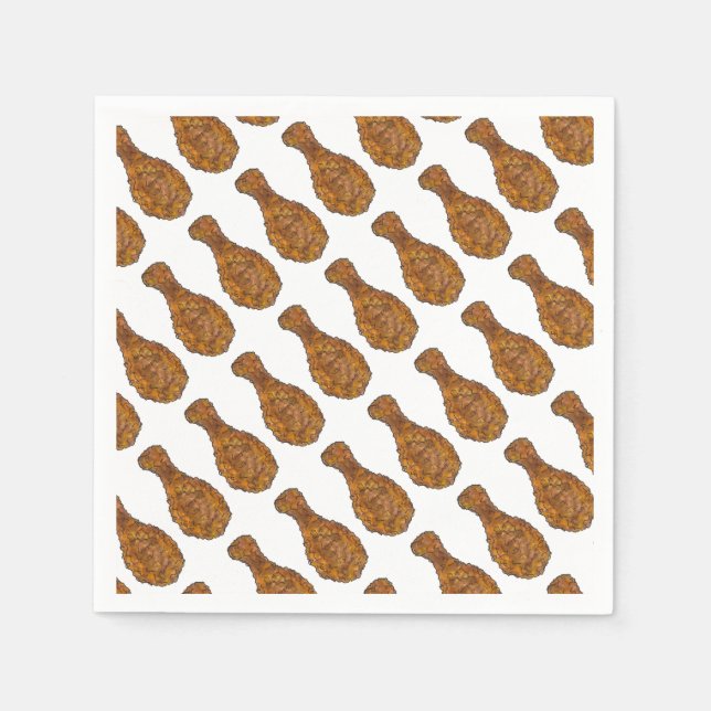 Fried Chicken Leg Drumstick Cookout Restaurant Napkin (Front)
