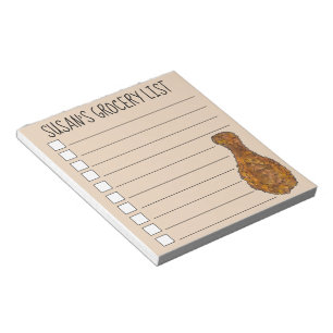 Fried Chicken Leg Drumstick Grocery Shopping List Notepad