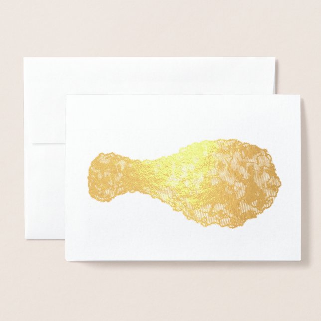 Fried Chicken Leg Drumstick Soul Food Cooking Foil Card (Front With Envelope)