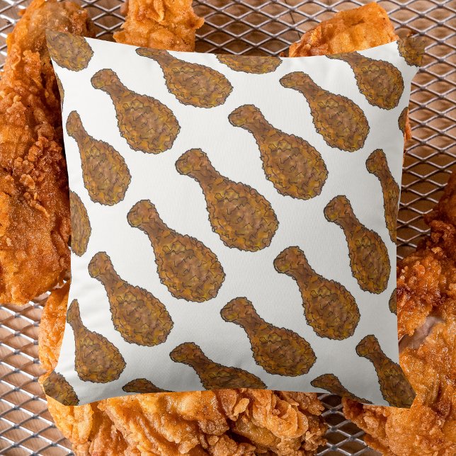 Fried Chicken Leg Drumstick Soul Food Foodie Cushion (Fried Chicken Pillow)