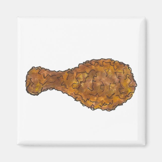 Fried Chicken Leg Drumstick Soul Food Foodie Gift Magnet (Front)