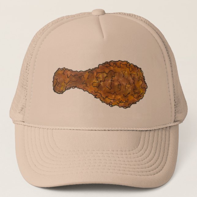 Fried Chicken Leg Drumstick Soul Food Foodie Meat Trucker Hat (Front)