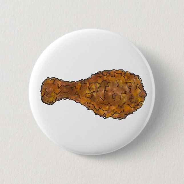 Fried Chicken Leg Drumstick Southern Soul Food 6 Cm Round Badge (Front)