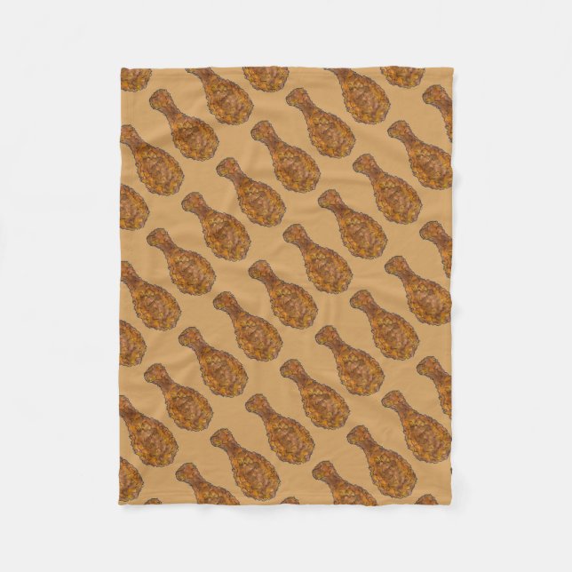 Fried Chicken Leg Drumstick Southern Soul Food Fleece Blanket (Front)
