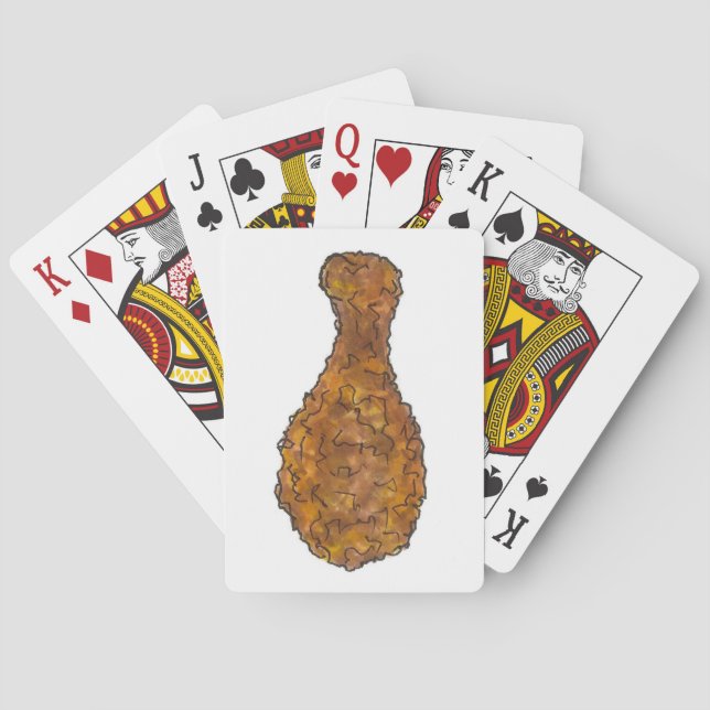 Fried Chicken Leg Drumstick Southern Soul Food Playing Cards (Back)