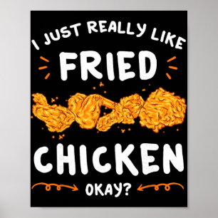 Fried Chicken Marinated Breading Coated Dish Crunc Poster