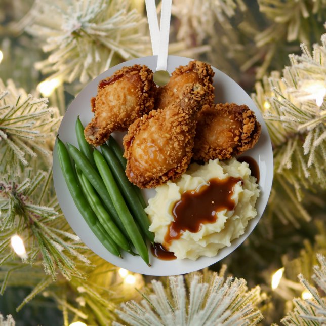 Fried Chicken, Mashed Potatoes and Green Beans Metal Tree Decoration (Insitu)