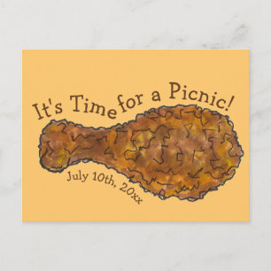 Fried Chicken Picnic Cookout Party Invitation Postcard