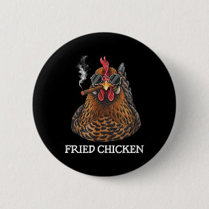 Fried Chicken Smoking Funny Stoner Weed Meme 6 Cm Round Badge