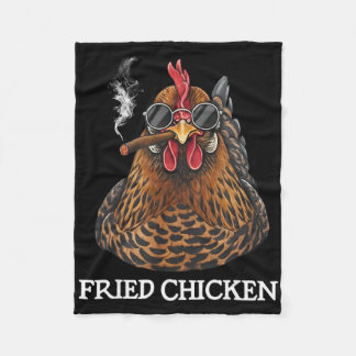 Fried Chicken Smoking Funny Stoner Weed Meme Fleece Blanket