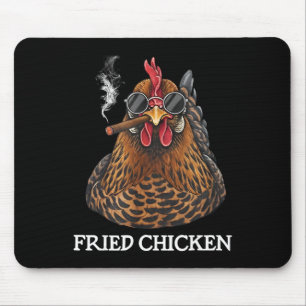 Fried Chicken Smoking Funny Stoner Weed Meme Mouse Mat
