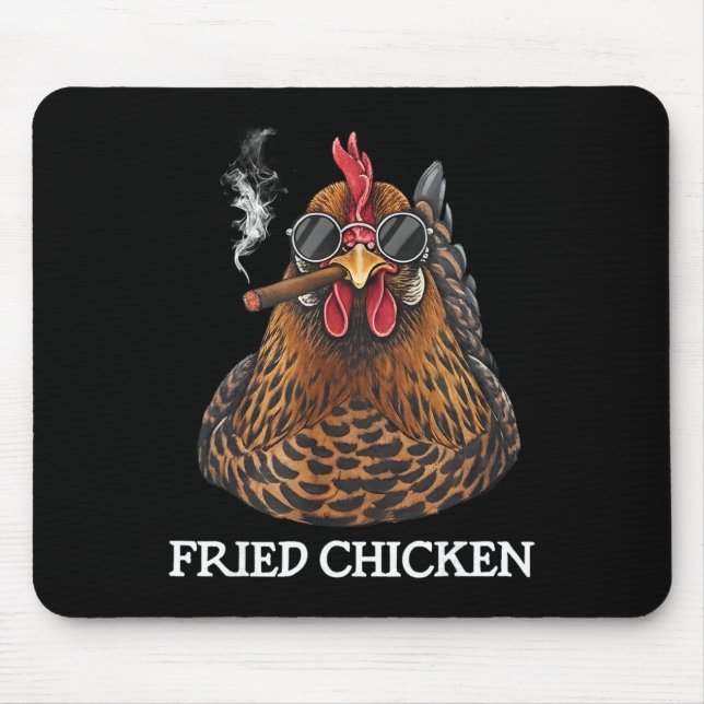 Fried Chicken Smoking Funny Stoner Weed Meme  Mouse Mat (Front)