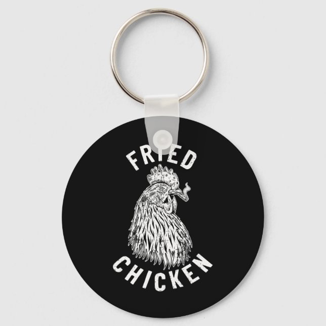 Fried Chicken Smoking Joint Funny Weed Lover _1  Key Ring (Front)