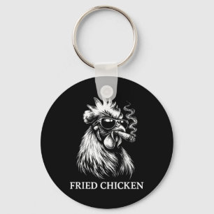 Fried Chicken Smoking Joint Funny Weed Lover _2 Key Ring