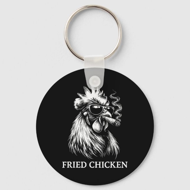 Fried Chicken Smoking Joint Funny Weed Lover _2  Key Ring (Front)