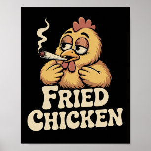 Fried Chicken Smoking Joint Funny Weed Lover _6 Poster