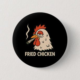 Fried Chicken Smoking Joint Funny Weed Lover _8 6 Cm Round Badge