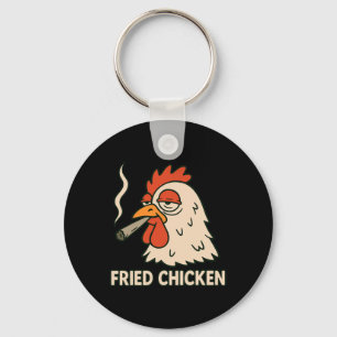 Fried Chicken Smoking Joint Funny Weed Lover _8 Key Ring