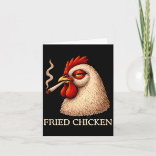 Fried Chicken Smoking Joint Funny Weed Lover Card