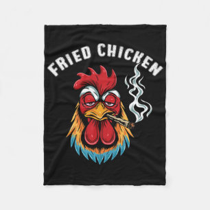 Fried Chicken Smoking Weed Stoner Day Fleece Blanket