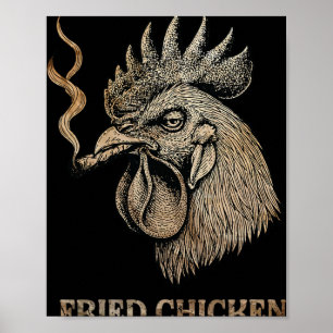 Fried Chicken Smoking Weed Stoner Poster