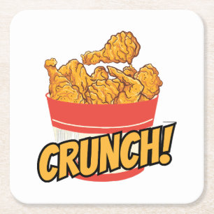 Fried-chicken Square Paper Coaster