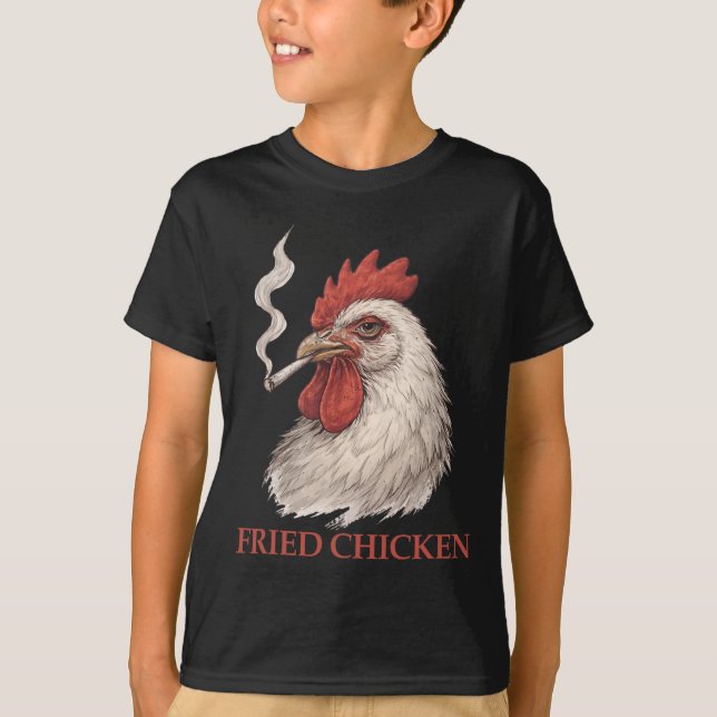 Fried Chicken Stoner Funny Weed  T-Shirt (Front)