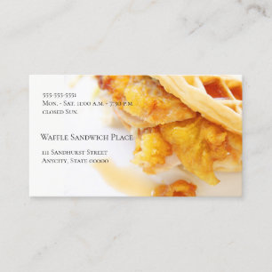 Fried chicken waffle sandwich business card