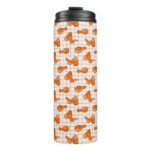 Fried chicken wings on a barbecue grill thermal tumbler