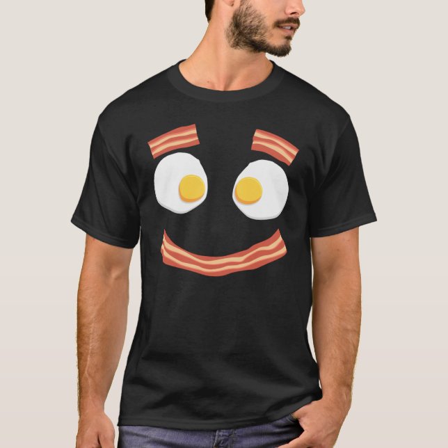 Fried Egg and Thick Slice Bacon Breakfast  Food T-Shirt (Front)