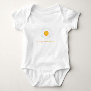 Fried egg breakfast in the morning. baby bodysuit