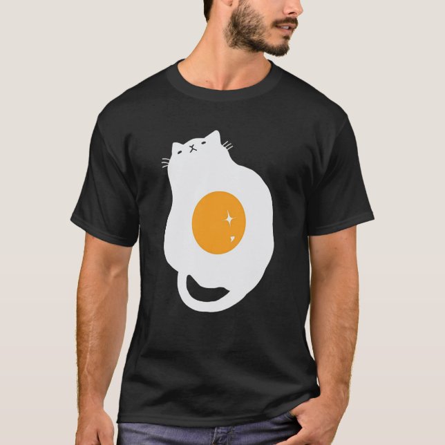 Fried Egg Cat Funny Halloween Costume Tshirt (Front)