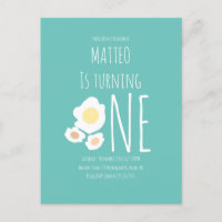 Fried Egg First Birthday Invitation