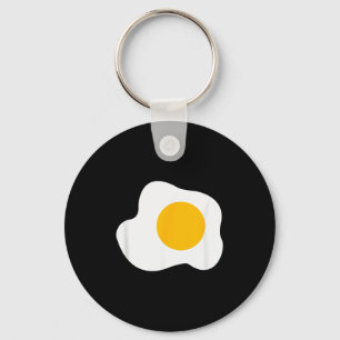 Fried Egg Graphic Funny Breakfast Eggs Lover Key Ring