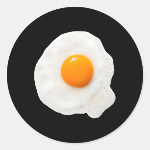 Fried Egg Halloween Yolk Breakfast Food Classic Round Sticker