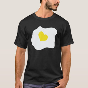 Fried Egg Heart Egg Pun Vegan Breakfast T-Shirt