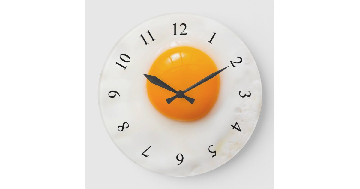 fried egg kitchen Wall Clock Zazzle
