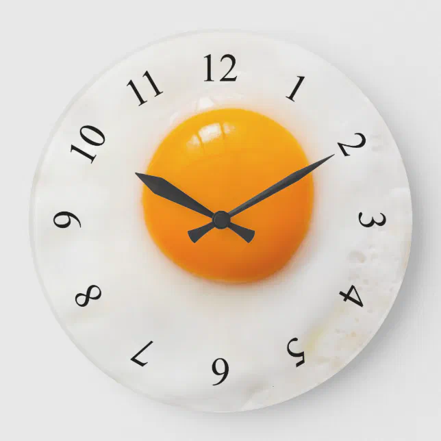 fried egg kitchen Wall Clock Zazzle