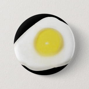 Fried Egg on Black 6 Cm Round Badge